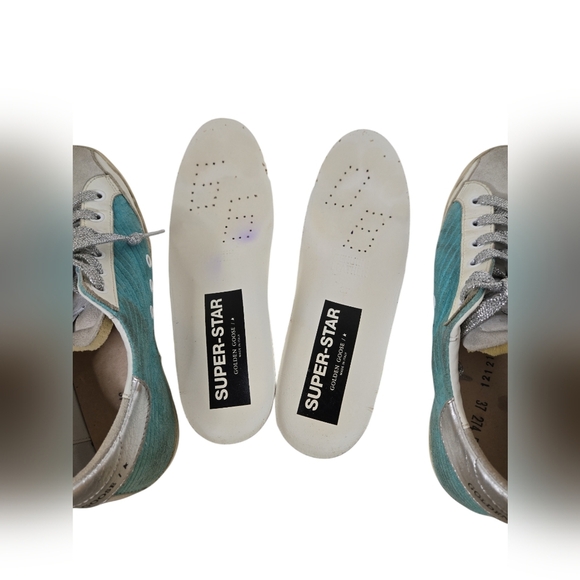 Golden Goose Super-Star sneakers in turquoise suede Size 37 - Picture 9 of 9